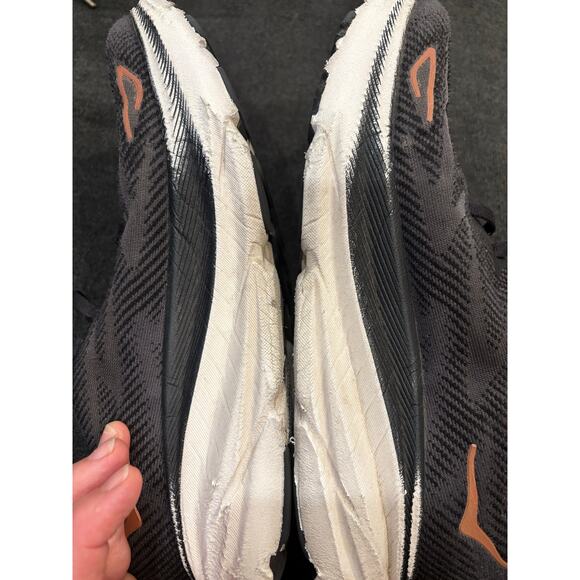 Hoka Clifton 9 running athletic shoes black gold lace up women’s 8B - Picture 7 of 10